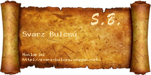 Svarz Bulcsú névjegykártya